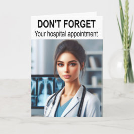 Tarjeta No te olvides de tu cita en el hospital.
