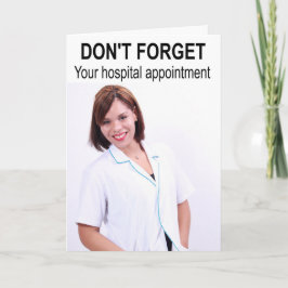 Tarjeta No te olvides de tu cita en el hospital.