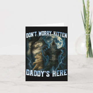 Tarjeta No te preocupes gatito papá está aquí Funny Alpha 