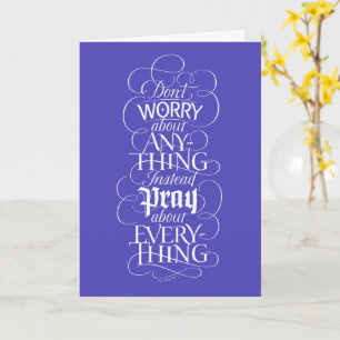 Tarjeta NO TE PREOCUPES POR NADA - Caligrafía de la Biblia