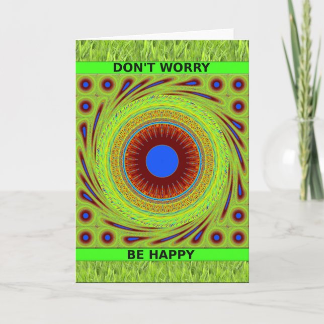 Tarjeta No te preocupes por ser arte feliz (Anverso)