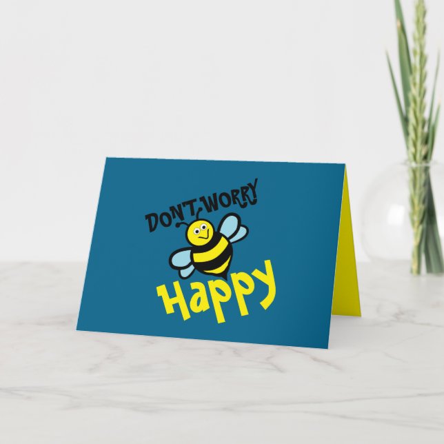 Tarjeta No te preocupes por ser feliz (Anverso)