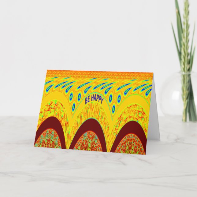 Tarjeta No te preocupes por ser feliz diseño de impresión  (Anverso)