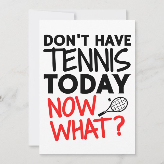 Tarjeta No tengáis tenis hoy. ¿Ahora qué? (Anverso)