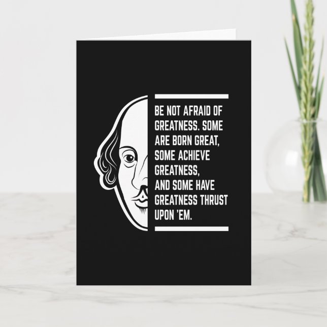Tarjeta No Tengas Miedo A La Gran Cita De Shakespeare (Anverso)