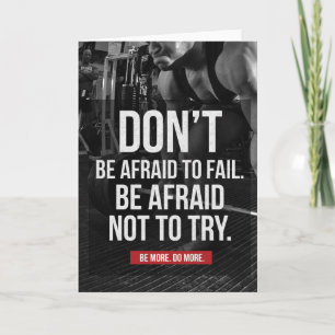 Tarjeta No tengas miedo de fracasar - Motivación del gimna