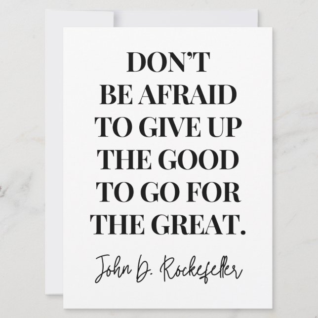 Tarjeta No tengas miedo de renunciar a lo bueno (Anverso)