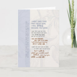 Tarjeta No tires lágrimas de que me he ido