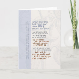 Tarjeta No tires lágrimas de que me he ido