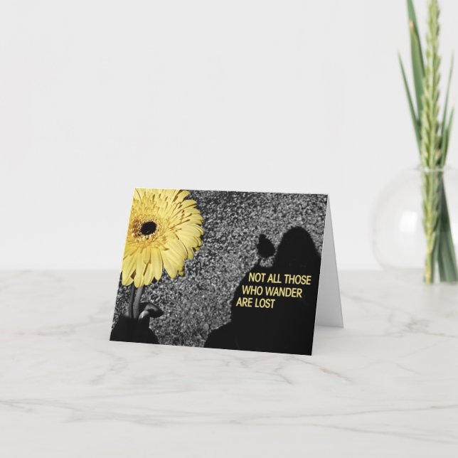 Tarjeta No todos los que vagan están perdidos (Anverso)