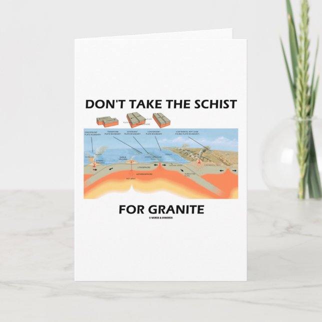 Tarjeta No tome la cesta por el granito (Humor geológico) (Anverso)