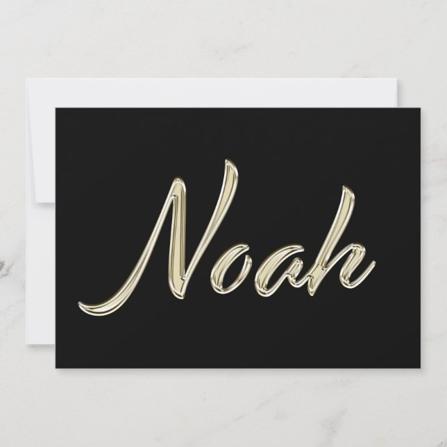 Tarjeta Noah Name white gold Handwriting Karte (Anverso)