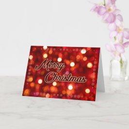 Tarjeta Noble Feliz Navidad con elegante brillo rojo