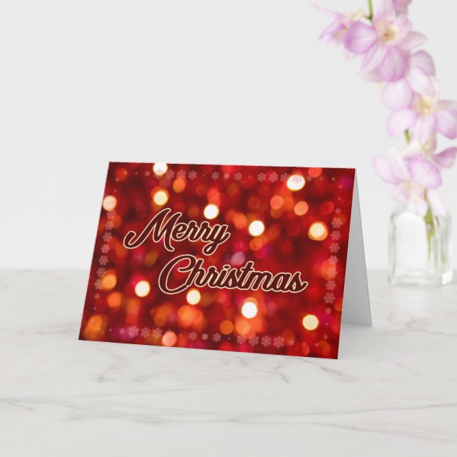 Tarjeta Noble Navidad con elegante brillo rojo (Orquídea)