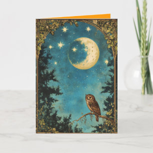 TARJETA NOCHE BIEN LUNA COMPLETA Y NOCHE ESTRELLA
