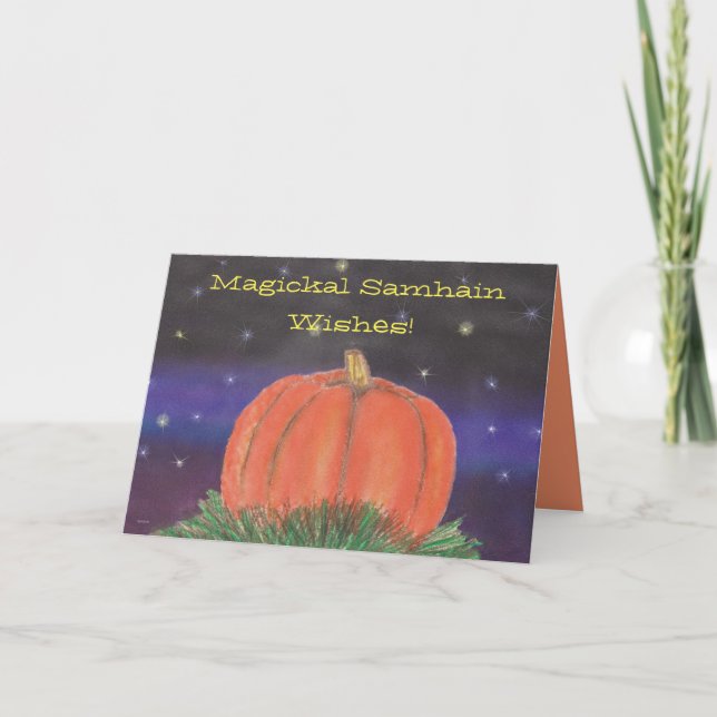 Tarjeta Noche de calabaza de Samhain (Anverso)