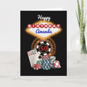 Tarjeta Noche de Casino Negro Moderno de Las Vegas Tema Cu