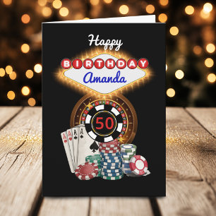 Tarjeta Noche de Casino Negro Moderno de Las Vegas Tema Cu
