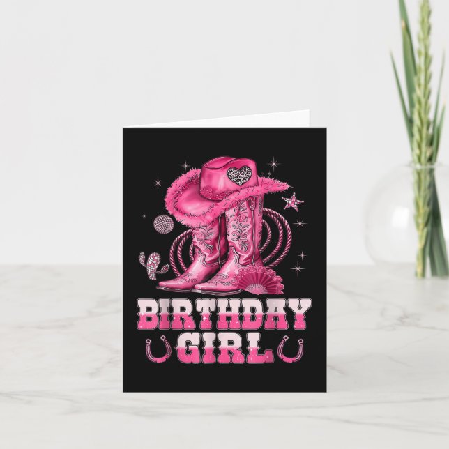 Tarjeta Noche de cumpleaños Chica occidental decoración Fi (Anverso)