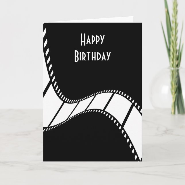 Tarjeta Noche de cumpleaños feliz de la tira de película (Anverso)