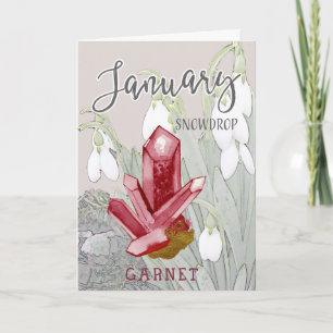 Tarjeta Noche de enero y cumpleaños de Garnet