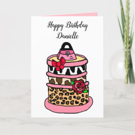 Tarjeta Noche de gérmenes con tira de cebra, leopardo y ji