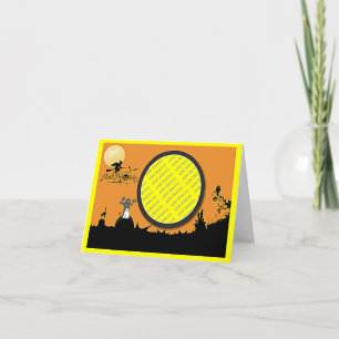Tarjeta Noche de Halloween en un resplandor Naranja agrega