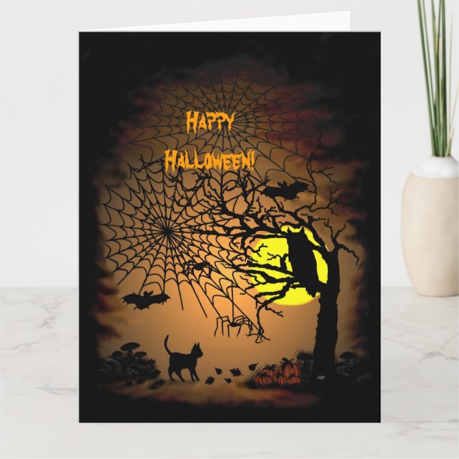 Tarjeta Noche de Halloween, ¡Feliz Halloween! (Anverso)