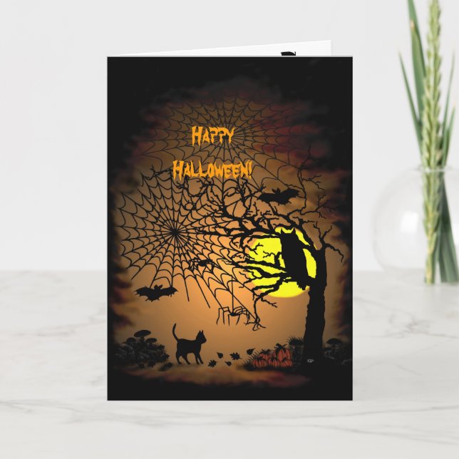 Tarjeta Noche de Halloween, ¡Feliz Halloween! (Anverso)