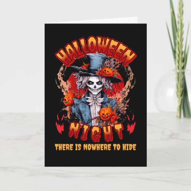 Tarjeta Noche De Halloween No Hay Ningún Lugar Para Escond (Anverso)
