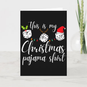 Tarjeta Noche de juego de dados de pijama de Navidad Bunco