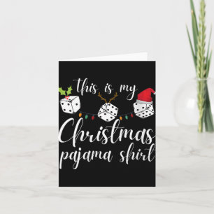 Tarjeta Noche de juego de dados de pijama de Navidad Bunco