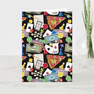 Tarjeta Noche de Juegos Juegos de Mesa Snacks Fiesta