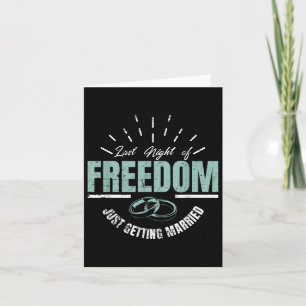 Tarjeta Noche de la Libertad Matrimonio Boda Groom Bride