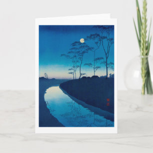 Tarjeta Noche de la luna llena, Koho Shoda, Woodcut