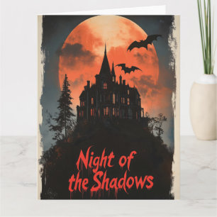Tarjeta Noche de las sombras - Diseño de casa retro embruj