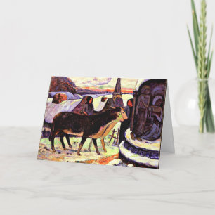 Tarjeta Noche de los navidades, pintura artística fina de 