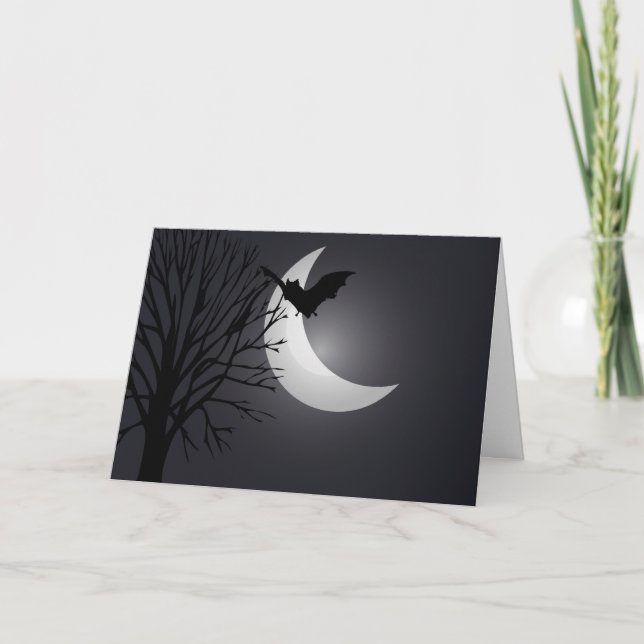 Tarjeta Noche de luna Feliz Halloween (Anverso)