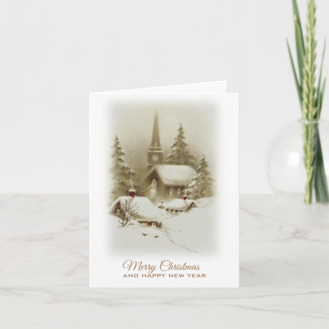 Tarjeta Noche de navidades Vintage (Anverso)
