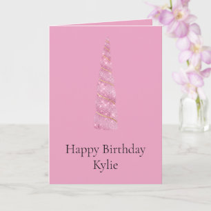 Tarjeta Noche de oro Sparkle Pink Girly Gold Glam Unicorn