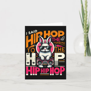 Tarjeta Noche de Pascua Conejita Hip Hop Hippity Funny Wom