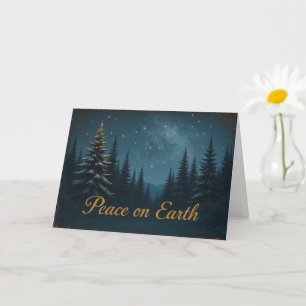 Tarjeta Noche de Paz en el Cielo de Navidad Elegante 