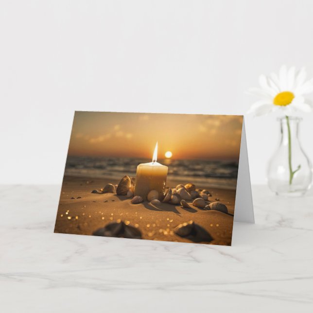Tarjeta Noche de San Juan Litha Puesta de sol en el océano (Planta pequeña)