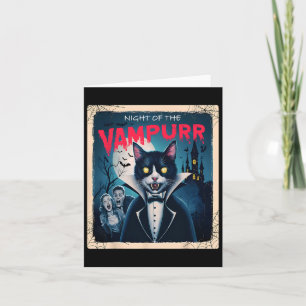 Tarjeta Noche De Vampurr Divertido Gato Negro Humor Oscuro