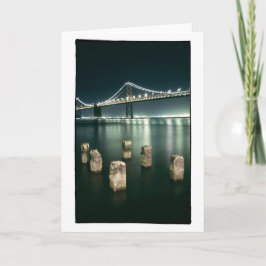 Tarjeta Noche del puente de la bahía de Oakland @