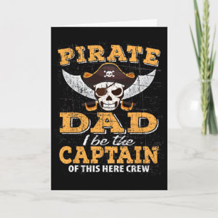 Tarjeta Noche Divertida de Pirata Papá Crucero Vacaciones 