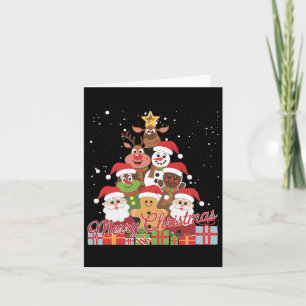 Tarjeta Noche divertida Santa Gingerbread Reindeer Chris