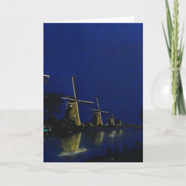 Tarjeta Noche en Kinderdijk (Anverso)