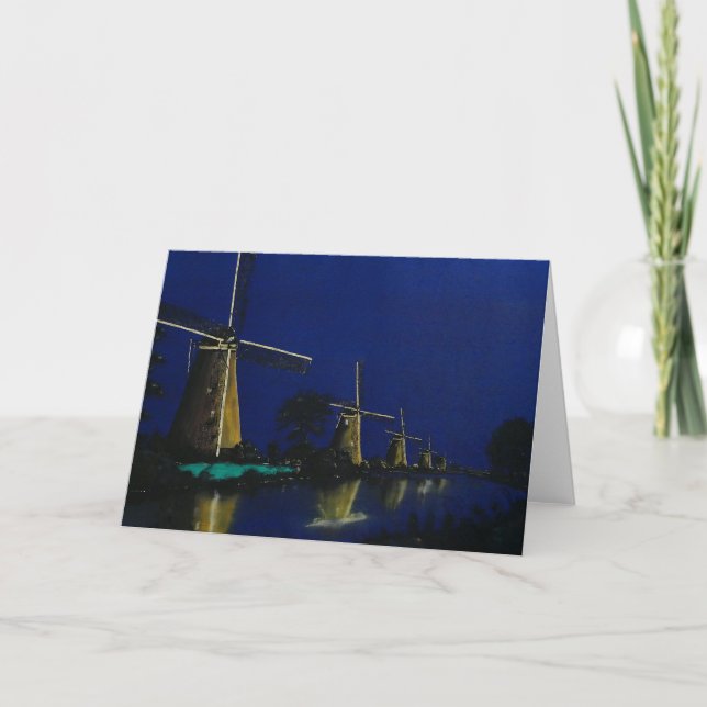 Tarjeta Noche en Kinderdijk (Anverso)