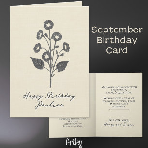 Tarjeta Noche estampada Gloria Septiembre Nacimiento Flor 